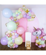 Pastel Rainbow Unicorn Balloon Garland Arch kit, Giant Foil Unicorn Ball... - £23.16 GBP