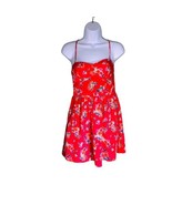 American Eagle Size 2 Red Floral Print Dress Summer Sundress Smocking - £9.54 GBP