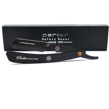Parker Safety Razor SRXBLK Stainless Steel Straight Edge Barber Razor Black NEW - £22.16 GBP