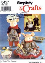 Simplicity 8457 Crafts Sewing Pattern Pigs &amp; Clothes - $12.00