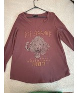 The Vinyl Icons Def Leppard Thermal Shirt Hysteria Tour &#39;87 Woman&#39;s Size... - $14.03