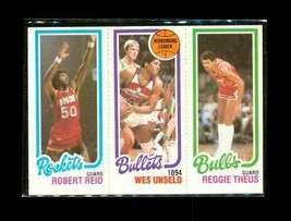 1979-80 Topps Mini Triple Basketball Card #50 Theus #243 Unseld #110 Reid - £7.87 GBP