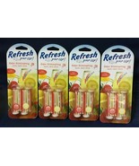 (4)Refresh Your Car Odor Eliminating Auto Vent Stick Strawberry &amp; Cool L... - £11.89 GBP
