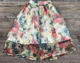 Akira Chicago Black Label Multicolor Bright Floral Full Skirt Size Small - $17.82