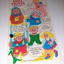 Vintage Maxi Activity Sheet Stickers Sandylion Doll Trivia 1984 - £37.28 GBP
