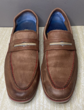 Robert Graham Mens Gansevoort Tan Leather Penny Loafer Slip On Shoes Size 9D - £18.16 GBP
