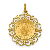 14k Saint Francis of Assisi Medal Pendant XR392 - £270.14 GBP