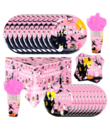Pink Halloween Party Day Supplies for 24 Guests Tableware Plates Cups Se... - $360.66 MXN