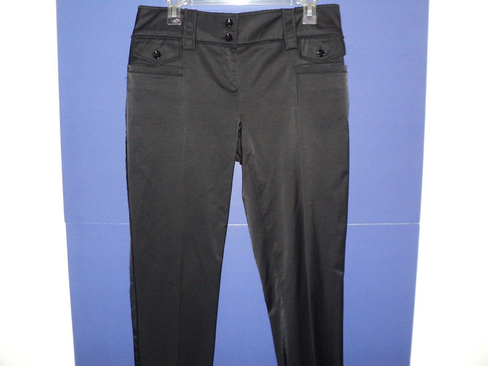Primary image for Worth Pants Size XS Black Stretchy Cotton/Nylon w/Sheen Reverse Seams Tapered
