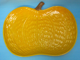 Pumpkin Candy Plate Dish Halloween Fall Thanksgiving Ceramic Autumn Decor - £22.26 GBP