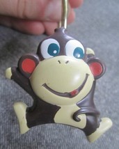 12 Smiling Dancing Monkeys Brown Monkey Resin Shower Curtain Hooks Rings EUC - £11.41 GBP