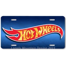 Hot Wheels Fiery Inspired Art on Blue FLAT Aluminum Novelty License Tag ... - £14.09 GBP