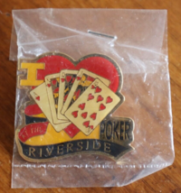 I Love Poker At The Riverside Casino Lapel Hat Pin Blackjack Poker Gambl... - $213.51 MXN