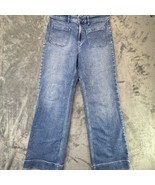 Faherty Flare Leg Jeans High Waist Pockets Denim Blue Women&#39;s Size 32 - $109.40 CAD