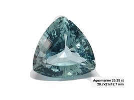 Fine 26.5 Cts Natural Aquamarine Trillion Cut If Gemstone From Africa - £2,118.29 GBP