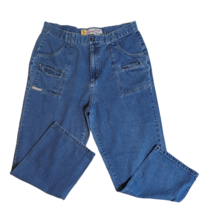VTG 90s Frantic Womens Medium Wash Cargo Painter Straight Leg Blue Jeans... - £23.26 GBP