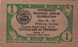 Pittsburg Kansas 1951 Wooden Nickel Diamond Jubilee Celebration - £3.13 GBP