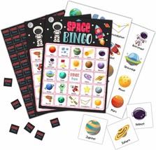 Outer Space Bingo Cards Solar System Bingo Games for 24 Players Blast Of... - $23.48