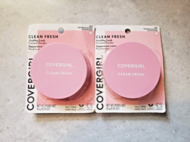 CoverGirl Clean Fresh Healthy Look Pressed Powder #100 Translucent Set Of 2 New - £9.33 GBP