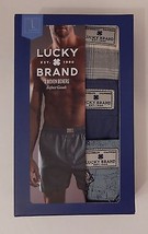 3 Genuine Lucky Brand Size Small White Blue Woven Cotton Boxer Shorts Underwear - £33.72 GBP+