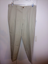 FARAH MEN&#39;S BEIGE KHAKI PANTS-STAIN FREE/FLAT FRONT-NWT-36x29-NICE - £10.45 GBP