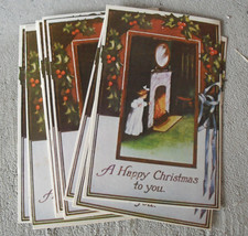 Lot of 12 Vintage 1970s Old Fashion Merry Christmas Girl Postcards - $17.82