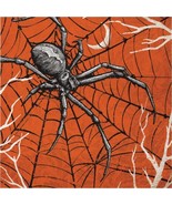 Spooky Symbols Spider 16 Ct Lunch Napkins Spiderweb Orange Black - £3.17 GBP