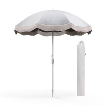 6.5 FT Beach Umbrella with Fringe Outdoor Tassel Umbrella with Push Butt... - $2,403.88 MXN