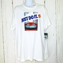 NIKE Dri-Fit T Shirt Mens XL S/S Crew Neck Tee White Just Do It Basketba... - $22.49