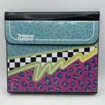 Vintage Mead Trapper Keeper Designer Series Notebook Pop Art 80s 90s Check  Neon - £26.70 GBP