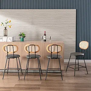 Counter Stools With Backs,Rattan Stools Counter Height, Eco-Friendly Wov... - $277.99