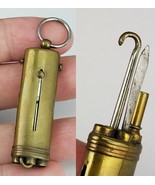 Antique Brass Sliding extending Pencil button hook  &amp; Other gentleman&#39;s ... - $2,784.44 MXN