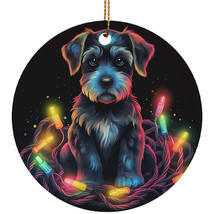 Funny Miniature Schnauzer Dog Christmas Light Ornament Ceramic Xmas Gift... - $15.79