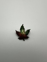 Vintage Sterling Silver Enamel Canadian Maple Marijuana Leaf Lapel Pin  BB3 - $29.70