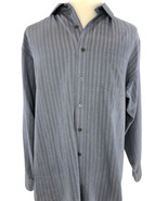 CROFT &amp; BARROW Men&#39;s Shirt Long Sleeve Striped Blue Sz XXL $45 - £21.51 GBP