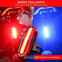6 Modes Red/Blue Led Bicycle Tail Light Usb Rechargeable Bike Rear Warning Light - £19.17 GBP
