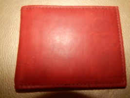 NEW GENUINE LEATHER CLIP Men&#39;s Wallet RED Leather - £14.84 GBP