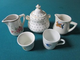 MIXED SET COVERED SUGAR CREAMERS AND CUPS 5 PCS SALE !!! [93] - £19.72 GBP