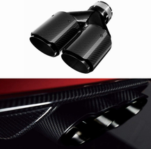 Dual Car Carbon Fiber Exhaust Tip Y-Style Muffler Pipes Exhaust Tips W - $164.65