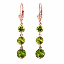 7.2 Carat 14K Solid Rose Gold Drop Earrings Geen Peridot Gemstones - £346.36 GBP