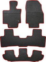 Lwope Compatible 2020-22 Toyota Highlander 4 pc Black Red All Weather Fl... - $44.97