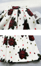 Winter Floral Warm Midi Pleated Skirt Women Plus Size Woolen Pleated Midi Skirt image 5
