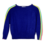 Scott &amp; Scott London Cashmere Sweater Women&#39;s Medium Blue Striped Sleeves - £31.44 GBP