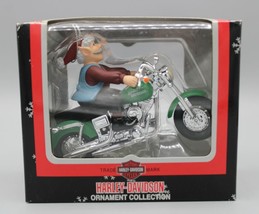 2002 Harley Davidson Elf Green Harley Motorcycle Christmas Ornament Cava... - £15.81 GBP