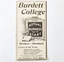 Burdett Business College 1897 Advertisement Victorian Boston Mass ADBN1uuu - $374.24 MXN