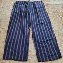 White Stag Linen Blend Blue Striped Pants - Size Extra Large - £11.74 GBP