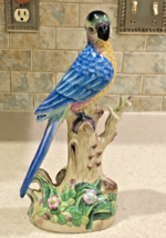 Vintage Rare Porcelain Parrot Andrea By Sadek Tropical Bird 11.5&quot; Tall - £73.66 GBP