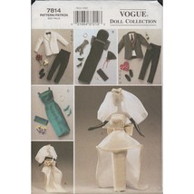 Vogue 7814 Wedding Gown, Tuxedo, Formal Wardrobe 11.5 Inch Doll Clothes Pattern - £18.00 GBP