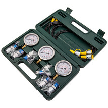 Diagnostic Pressure Tester Gauge Couplings Hydraulic Hose Kit Excavator 9000 PSI - $105.39