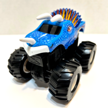 Hot Wheels Monster Jam Truck Jurassic Attack Triceratops Pull Back Action - £9.24 GBP